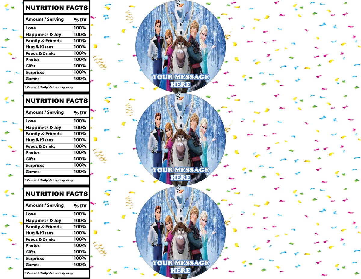 Frozen Water Bottle Stickers 12 Pcs Labels Party Favors Supplies Decorations