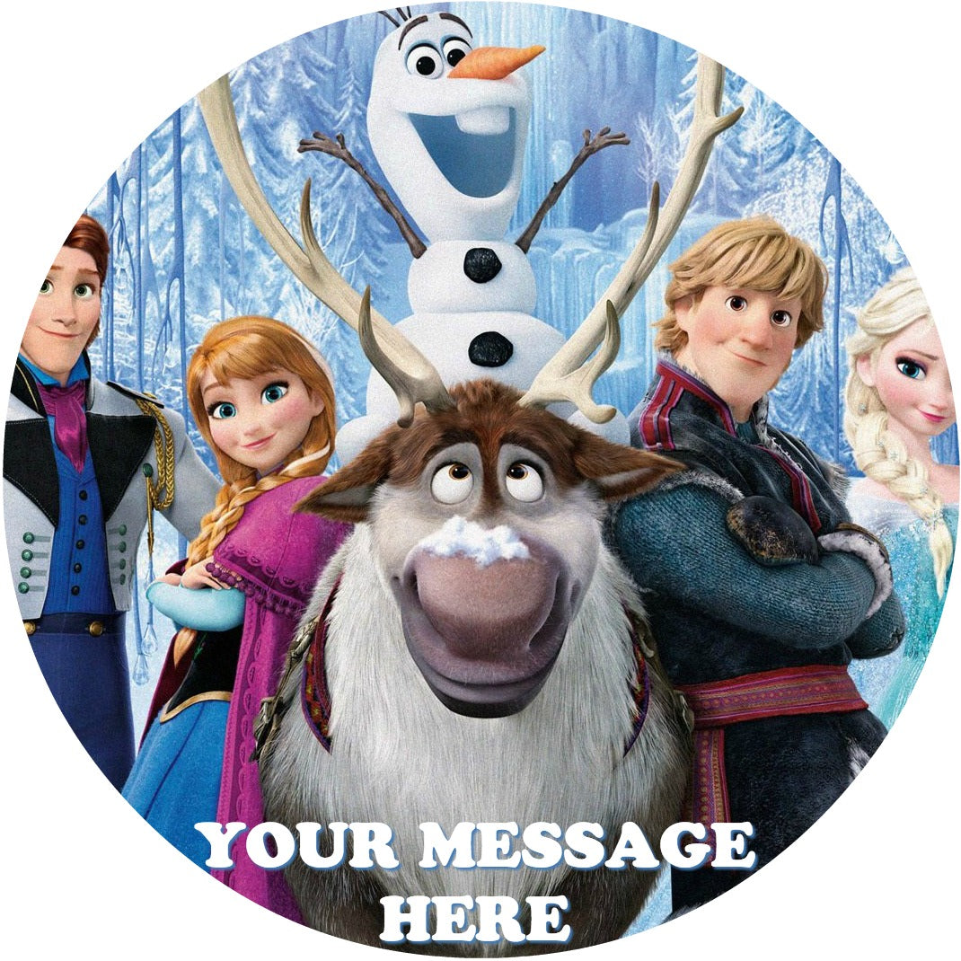 Frozen Edible Image Cake Topper Personalized Birthday Sheet Custom Frosting Round Circle