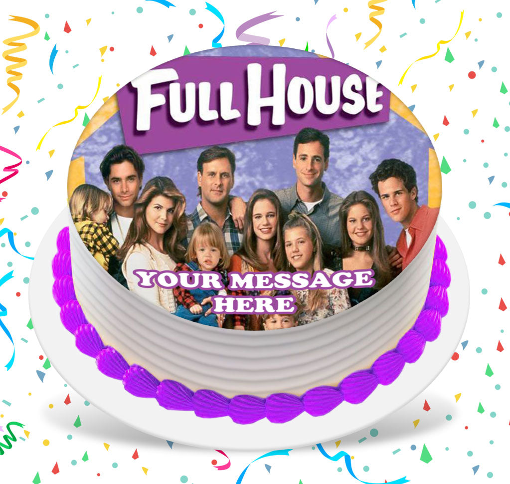 Full House Edible Image Cake Topper Personalized Birthday Sheet Custom Frosting Round Circle