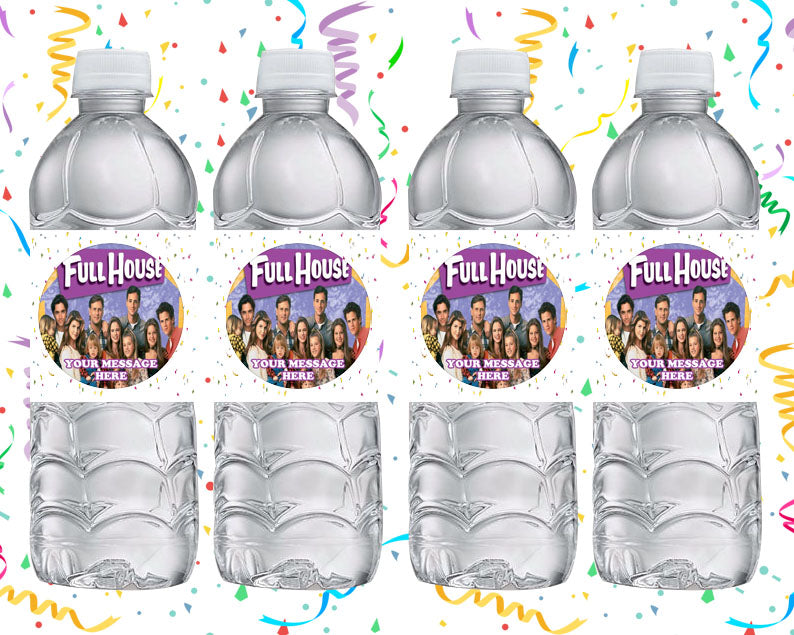 Full House Water Bottle Stickers 12 Pcs Labels Party Favors Supplies Decorations