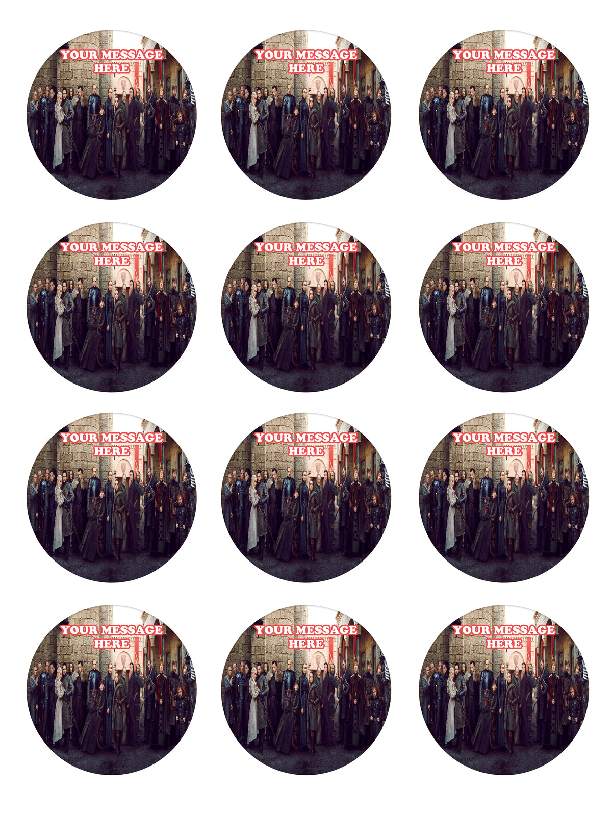 Game Of Thrones Edible Cupcake Toppers (12 Images) Cake Image Icing Sugar Sheet