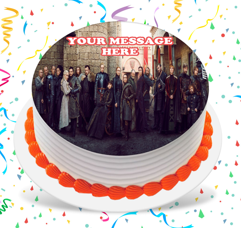 Game Of Thrones Edible Image Cake Topper Personalized Birthday Sheet Custom Frosting Round Circle