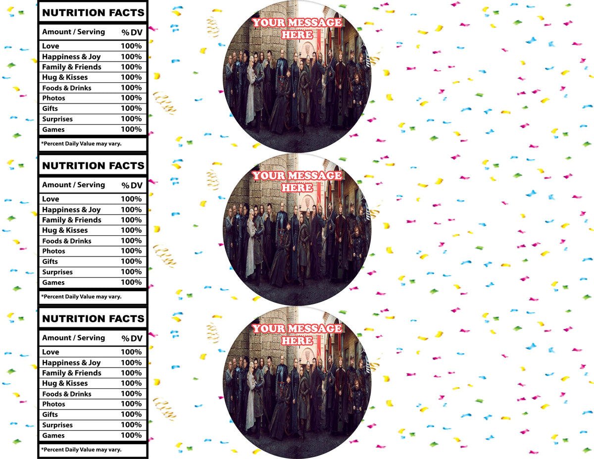 Game Of Thrones Water Bottle Stickers 12 Pcs Labels Party Favors Supplies Decorations