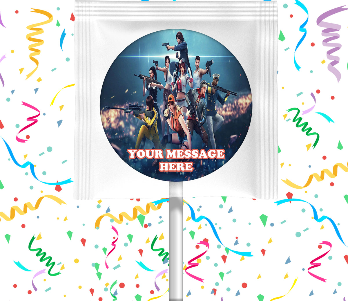 Garena Free Fire Lollipops Party Favors Personalized Suckers 12 Pcs
