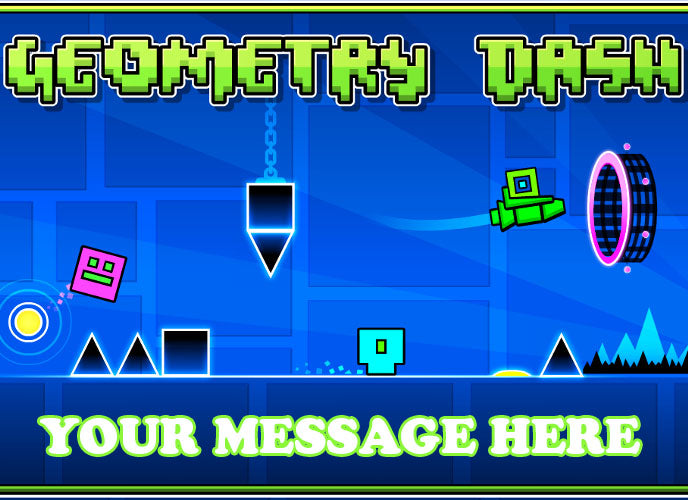 Geometry Dash Edible Image Cake Topper Personalized Birthday Sheet Decoration Custom Party Frosting Transfer Fondant
