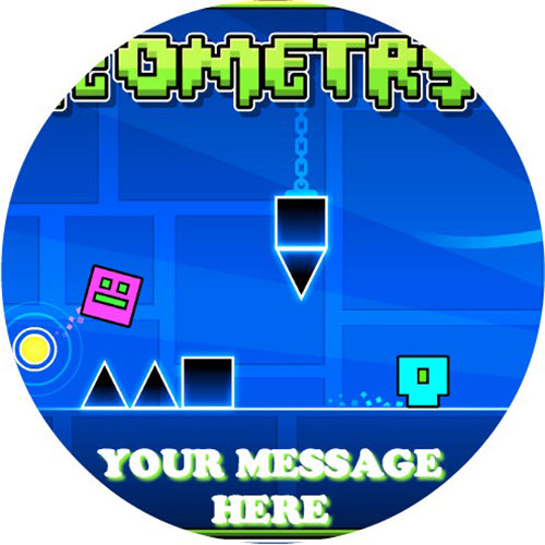 Geometry Dash Edible Image Cake Topper Personalized Birthday Sheet Custom Frosting Round Circle