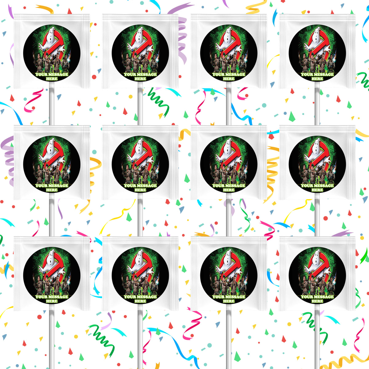 Ghostbusters Lollipops Party Favors Personalized Suckers 12 Pcs