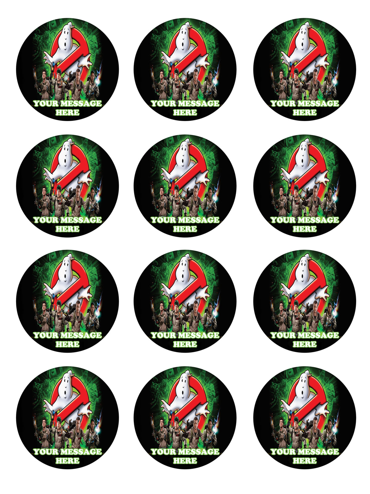 Ghostbusters Edible Cupcake Toppers (12 Images) Cake Image Icing Sugar Sheet