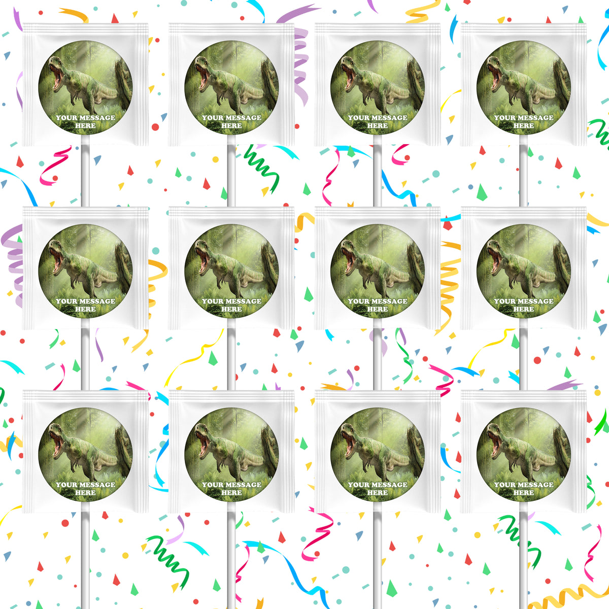 Giganotosaurus Lollipops Party Favors Personalized Suckers 12 Pcs