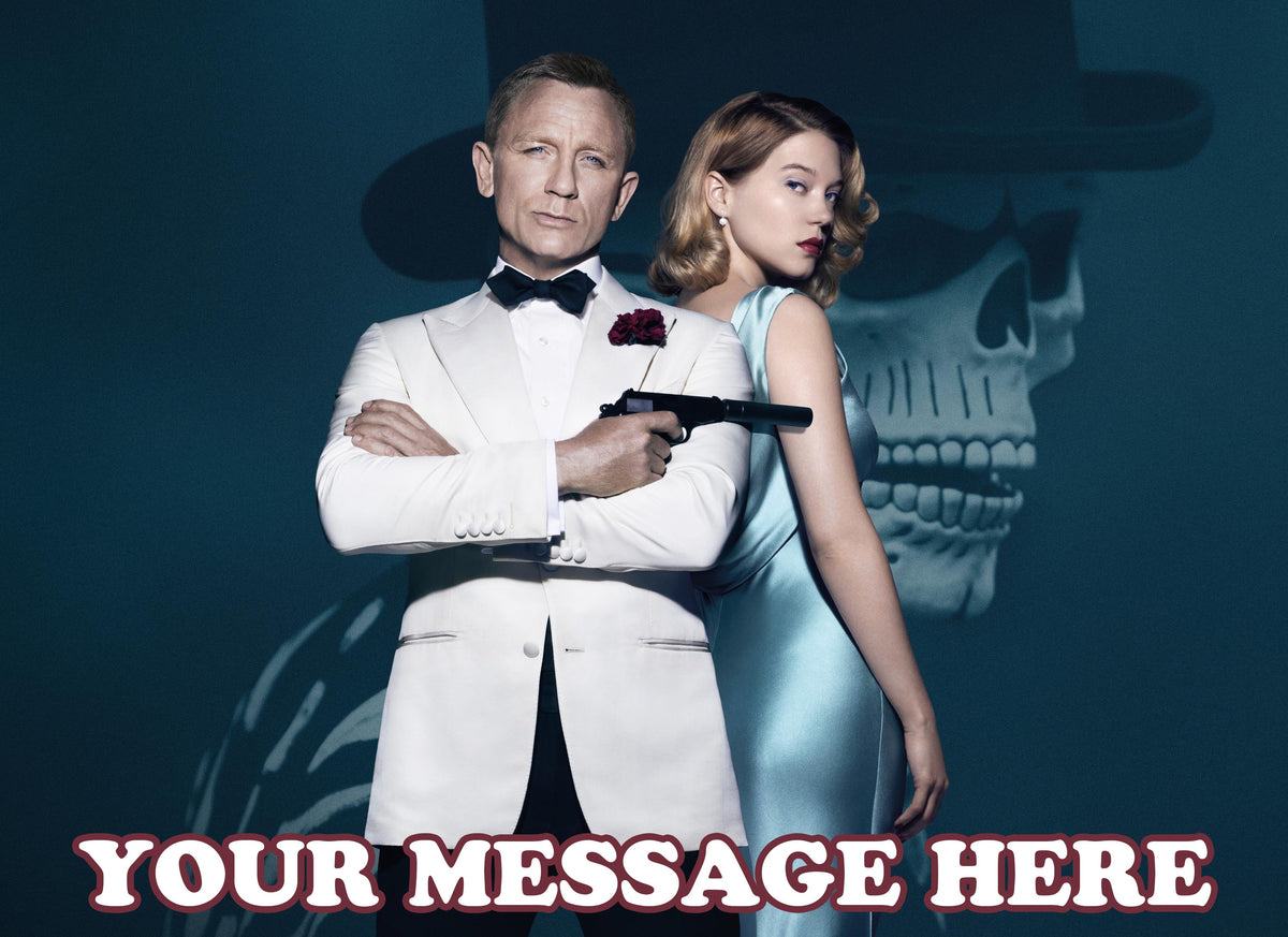 James Bond Edible Image Cake Topper Personalized Birthday Sheet Decoration Custom Party Frosting Transfer Fondant