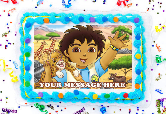 Go, Diego, Go! Edible Image Cake Topper Personalized Birthday Sheet Decoration Custom Party Frosting Transfer Fondant