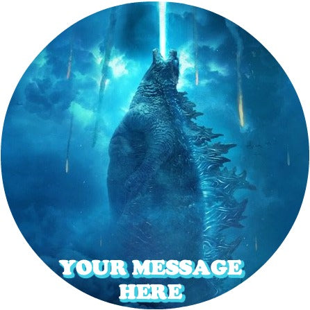 Godzilla King Of The Monsters Edible Image Cake Topper Personalized Birthday Sheet Custom Frosting Round Circle