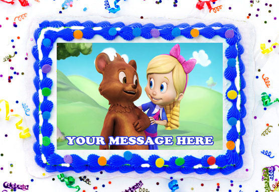 Goldie &amp; Bear Edible Image Cake Topper Personalized Birthday Sheet Decoration Custom Party Frosting Transfer Fondant