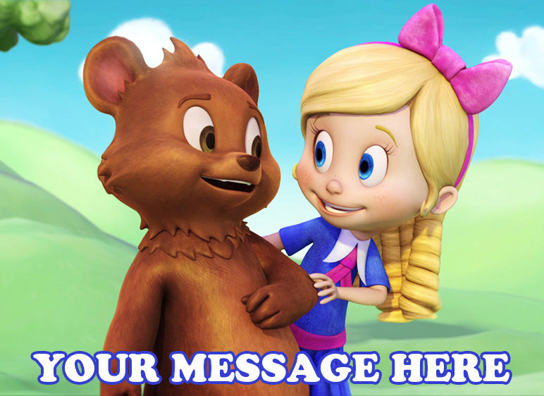 Goldie & Bear Edible Image Cake Topper Personalized Birthday Sheet Decoration Custom Party Frosting Transfer Fondant