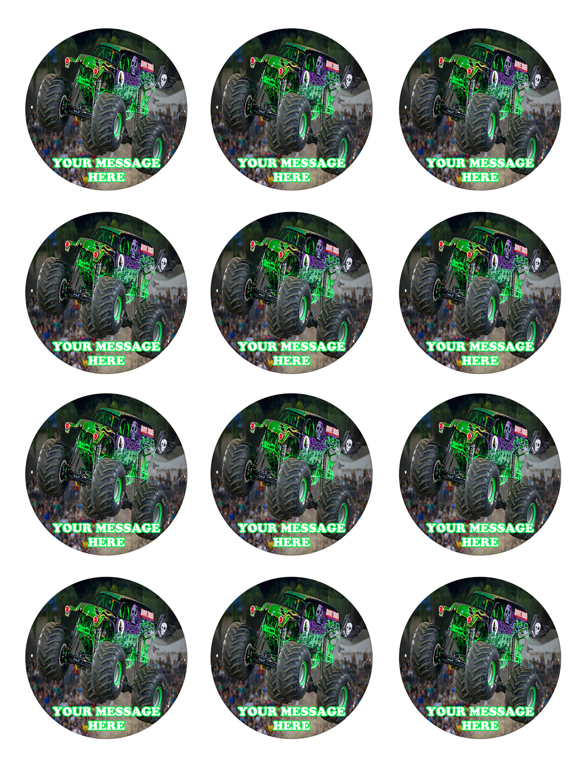 Grave Digger Edible Cupcake Toppers (12 Images) Cake Image Icing Sugar Sheet