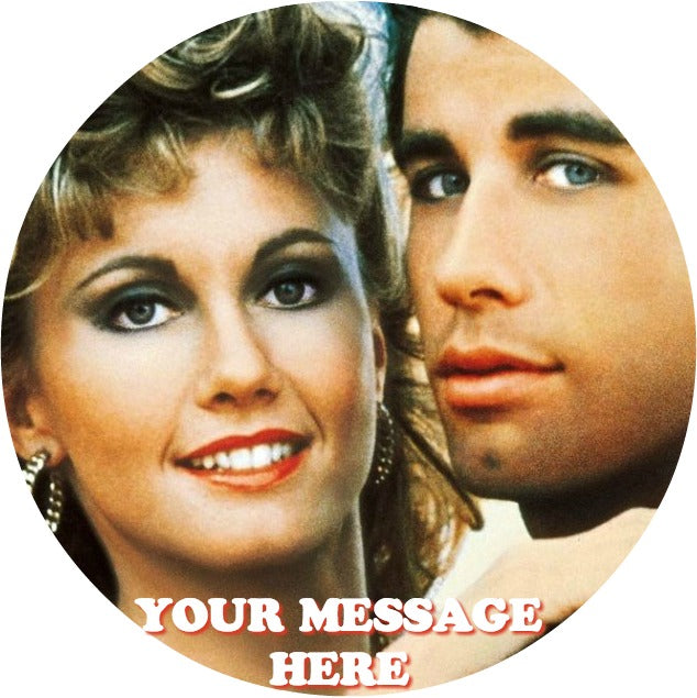 Grease Edible Image Cake Topper Personalized Birthday Sheet Custom Frosting Round Circle