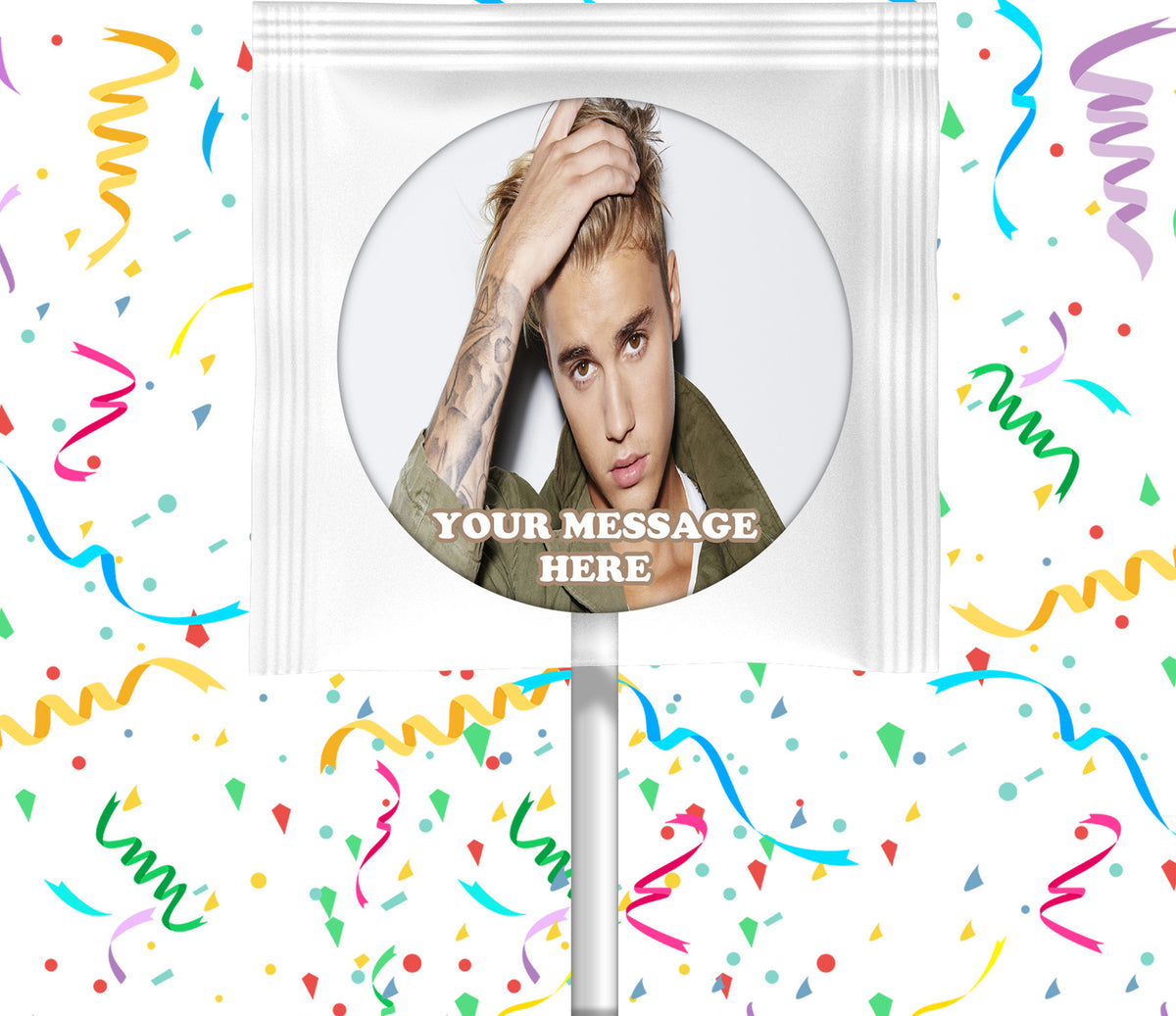 Justin Bieber Lollipops Party Favors Personalized Suckers 12 Pcs