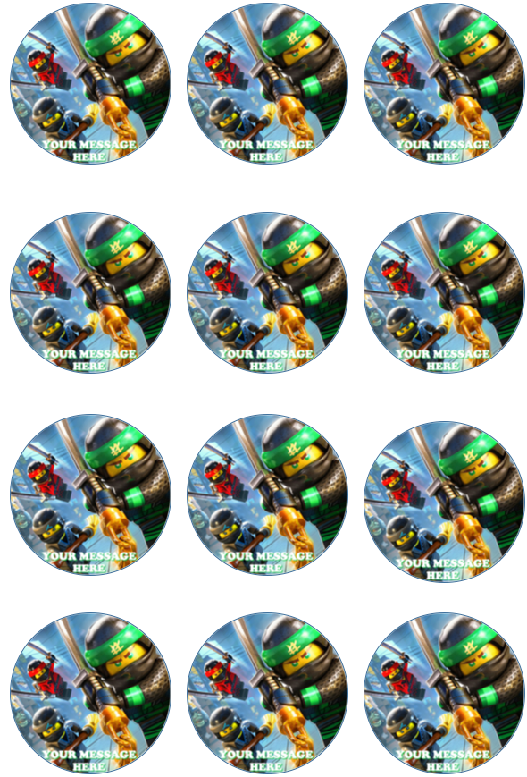 The LEGO Ninjago Movie Edible Cupcake Toppers (12 Images) Cake Image Icing Sugar Sheet Edible Cake Images