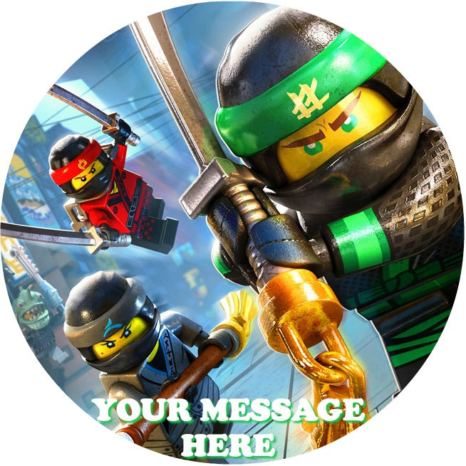The LEGO Ninjago Movie Edible Image Cake Topper Personalized Birthday Sheet Custom Frosting Round Circle