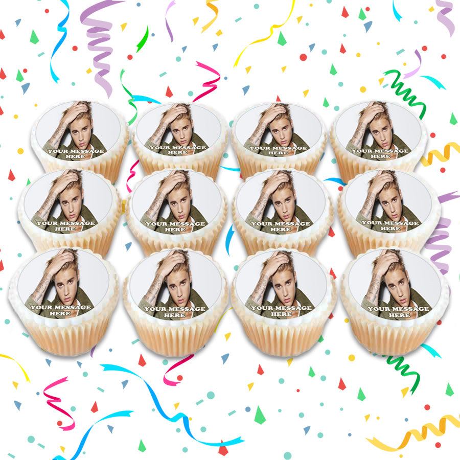 Justin Bieber Edible Cupcake Toppers (12 Images) Cake Image Icing Sugar Sheet