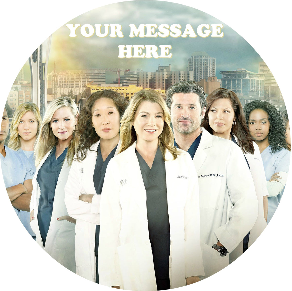 Grey's Anatomy Edible Image Cake Topper Personalized Birthday Sheet Custom Frosting Round Circle