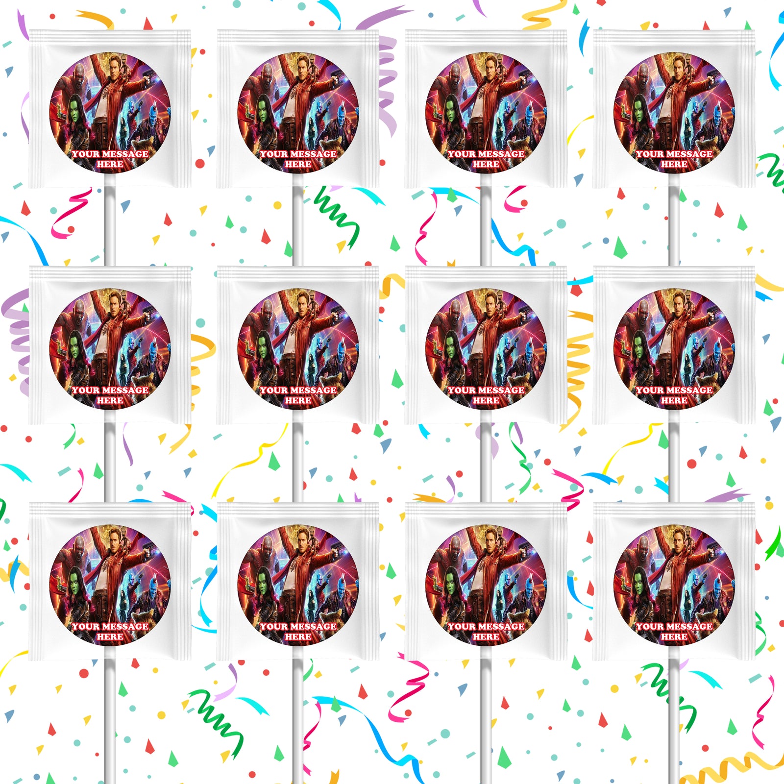 Guardians Of The Galaxy Lollipops Party Favors Personalized Suckers 12 Pcs