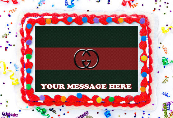 Gucci Edible Image Cake Topper Personalized Birthday Sheet Decoration Custom Party Frosting Transfer Fondant