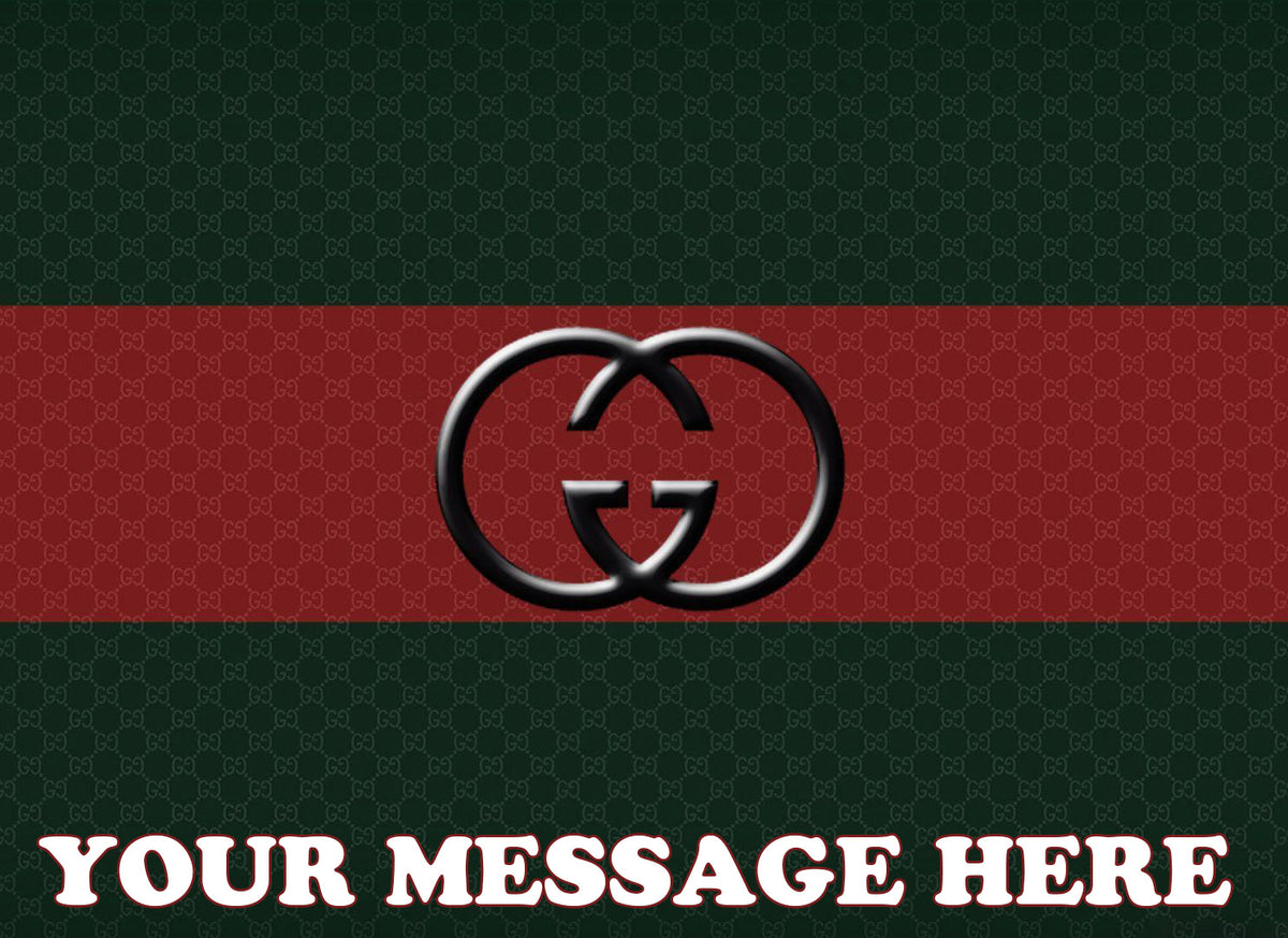 Gucci Edible Image Cake Topper Personalized Birthday Sheet Decoration Custom Party Frosting Transfer Fondant