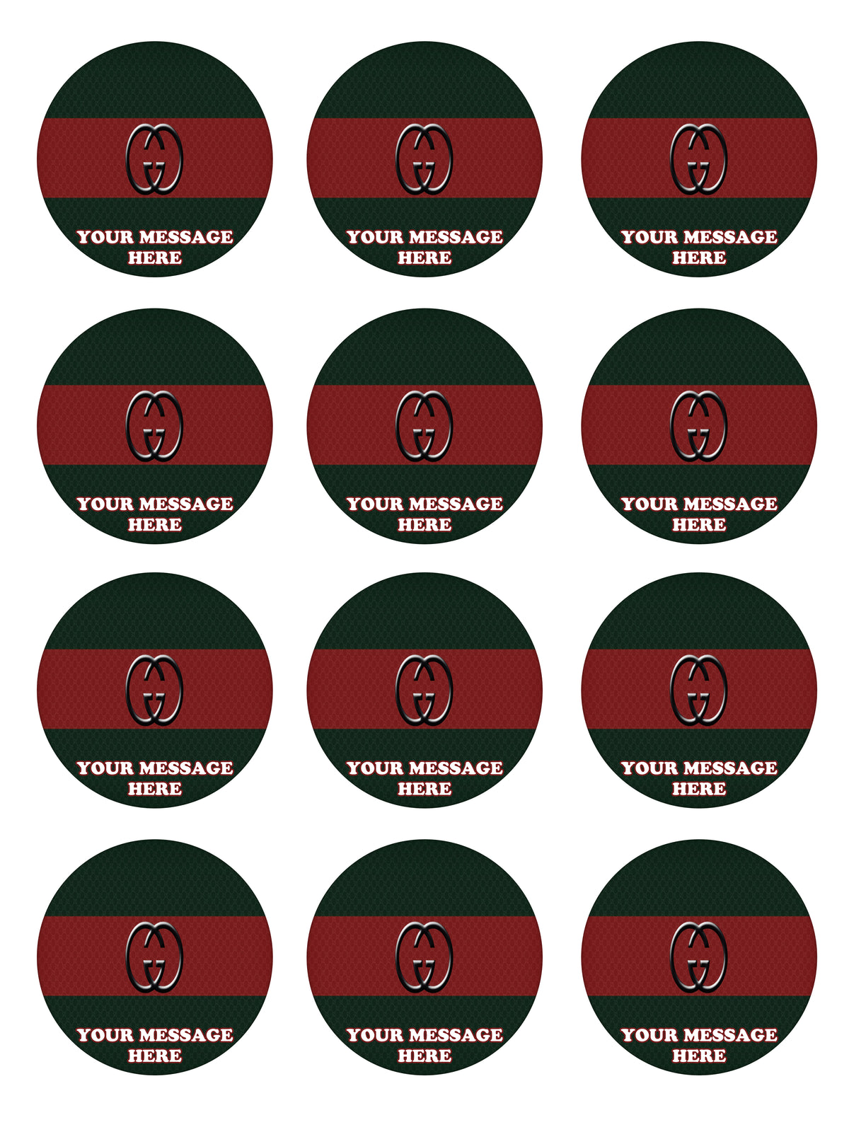 Gucci Edible Cupcake Toppers (12 Images) Cake Image Icing Sugar Sheet