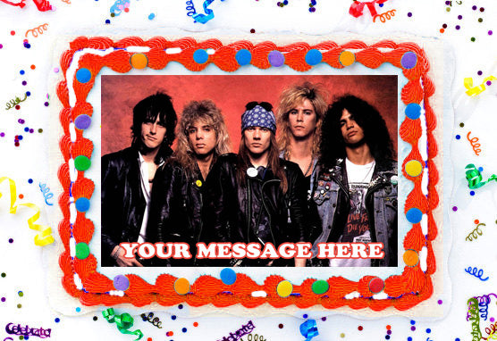 Guns N&#39; Roses Edible Image Cake Topper Personalized Birthday Sheet Decoration Custom Party Frosting Transfer Fondant