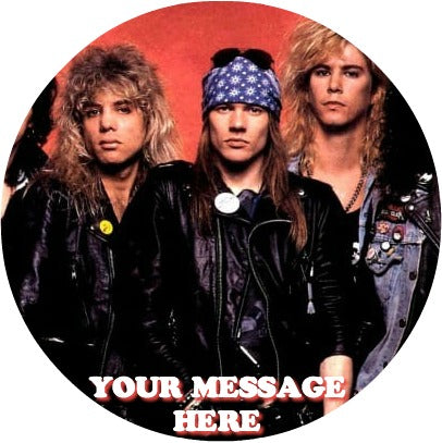 Guns N' Roses Edible Image Cake Topper Personalized Birthday Sheet Custom Frosting Round Circle