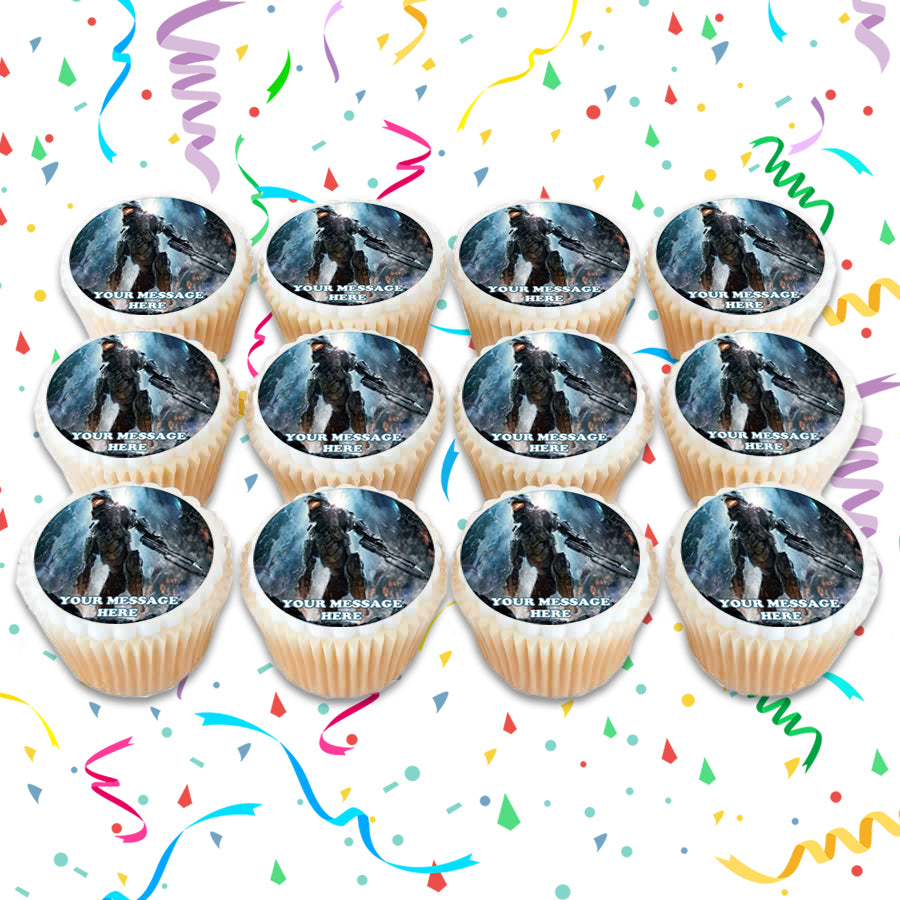 Halo Edible Cupcake Toppers (12 Images) Cake Image Icing Sugar Sheet