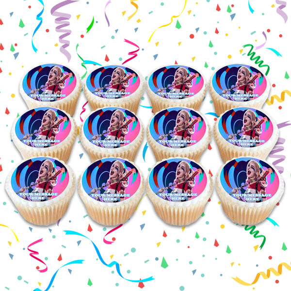 Harley Quinn Edible Cupcake Toppers (12 Images) Cake Image Icing Sugar