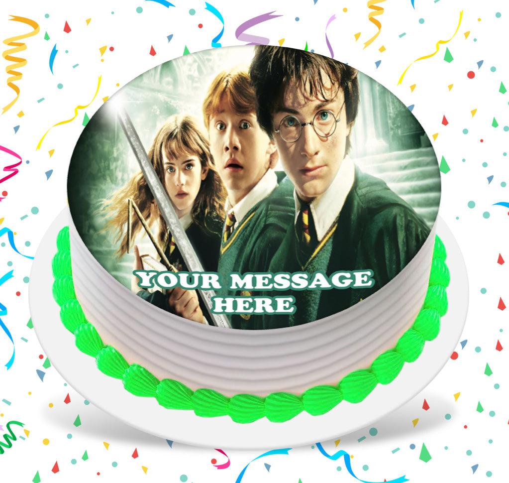 Harry Potter Edible Image Cake Topper Personalized Birthday Sheet Custom Frosting Round Circle