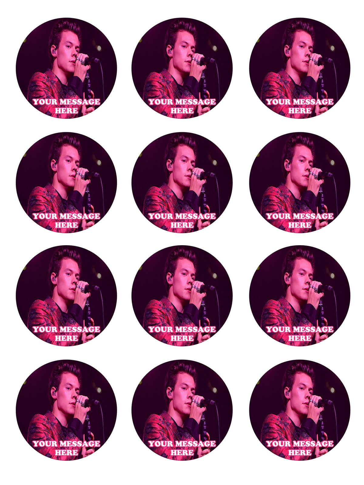 Harry Styles Edible Cupcake Toppers (12 Images) Cake Image Icing Sugar Sheet