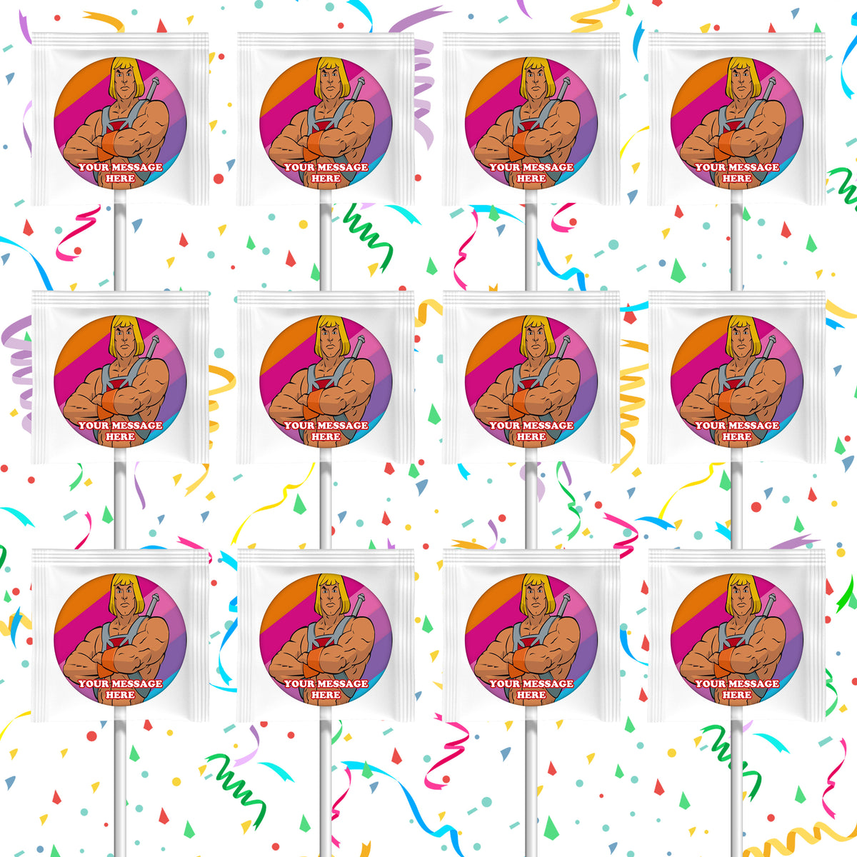 He Man Lollipops Party Favors Personalized Suckers 12 Pcs