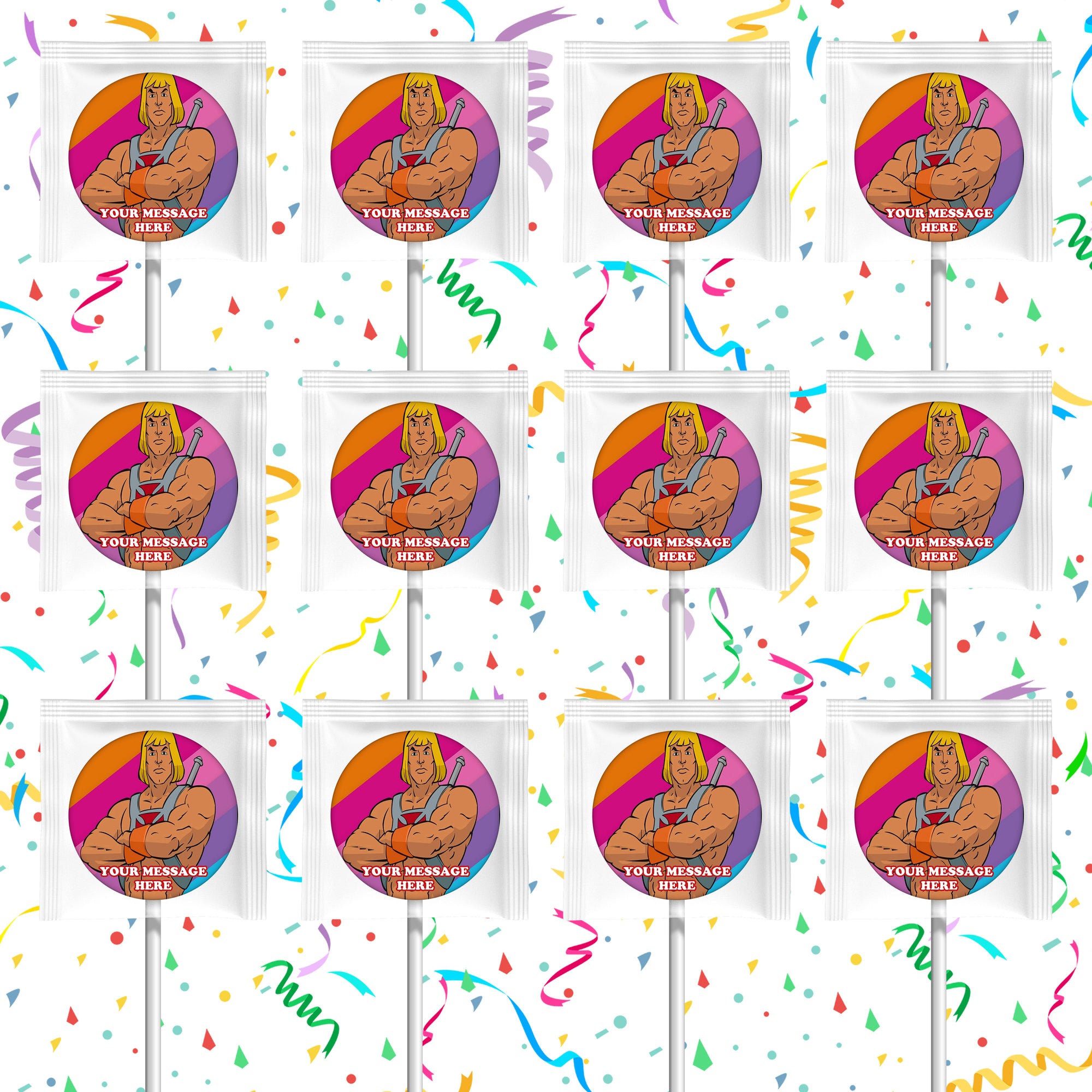 He Man Lollipops Party Favors Personalized Suckers 12 Pcs