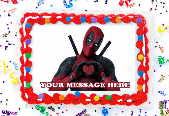 Deadpool Edible Image Cake Topper Personalized Birthday Sheet Decoration Custom Party Frosting Transfer Fondant