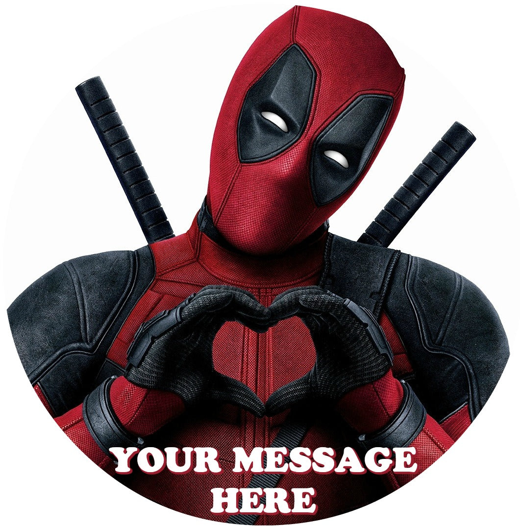 Deadpool Edible Image Cake Topper Personalized Birthday Sheet Custom Frosting Round Circle