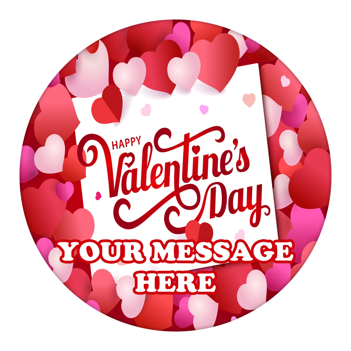 Valentine's Day Edible Image Cake Topper Personalized Frosting Icing Sheet Custom Round