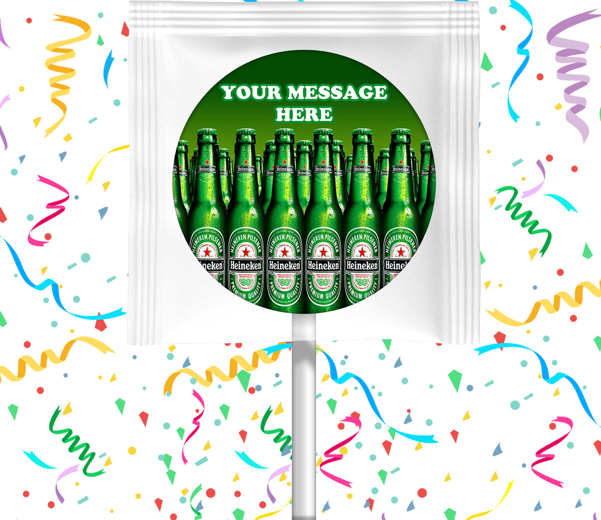 Heineken Lollipops Party Favors Personalized Suckers 12 Pcs