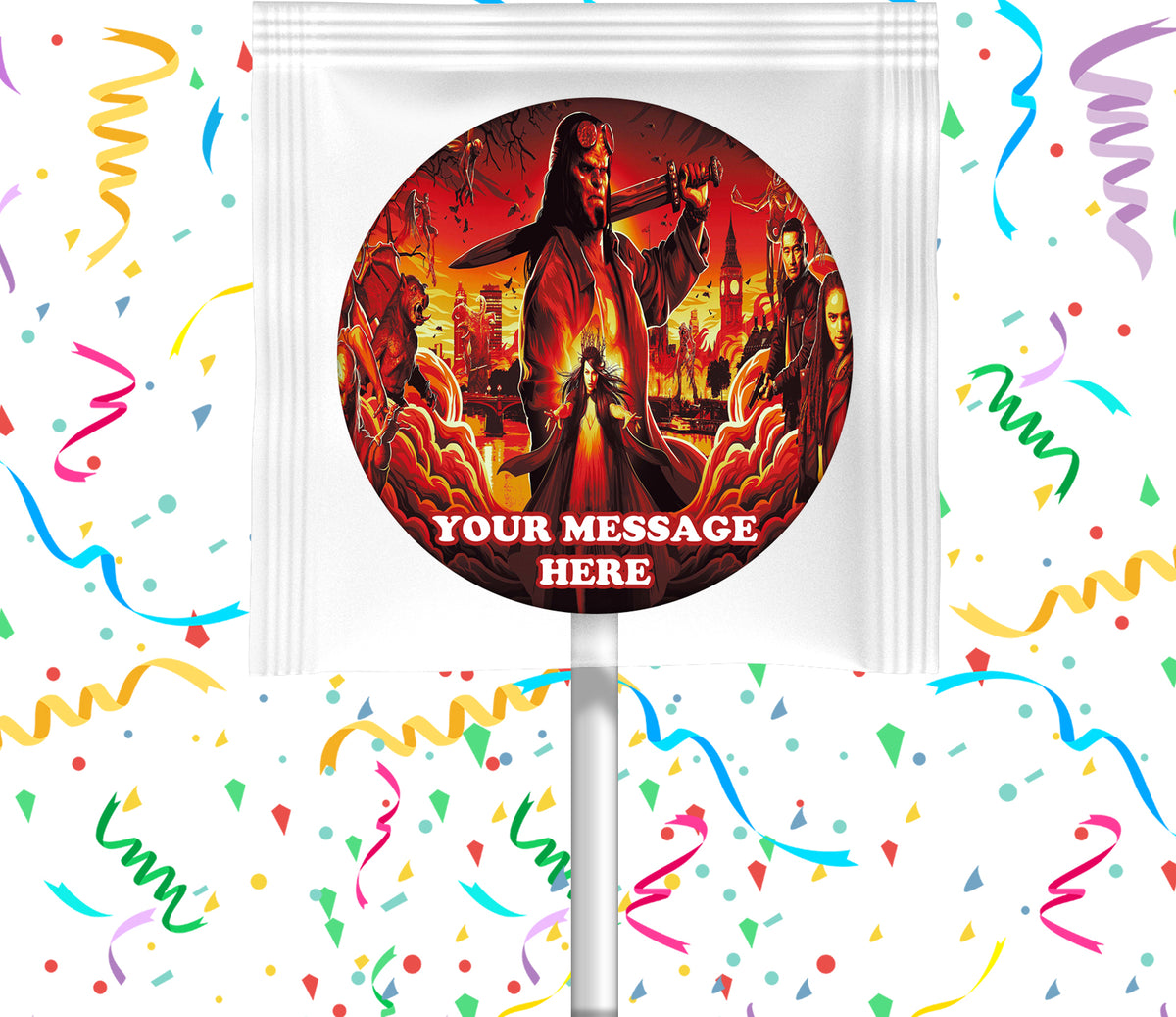 Hellboy Lollipops Party Favors Personalized Suckers 12 Pcs