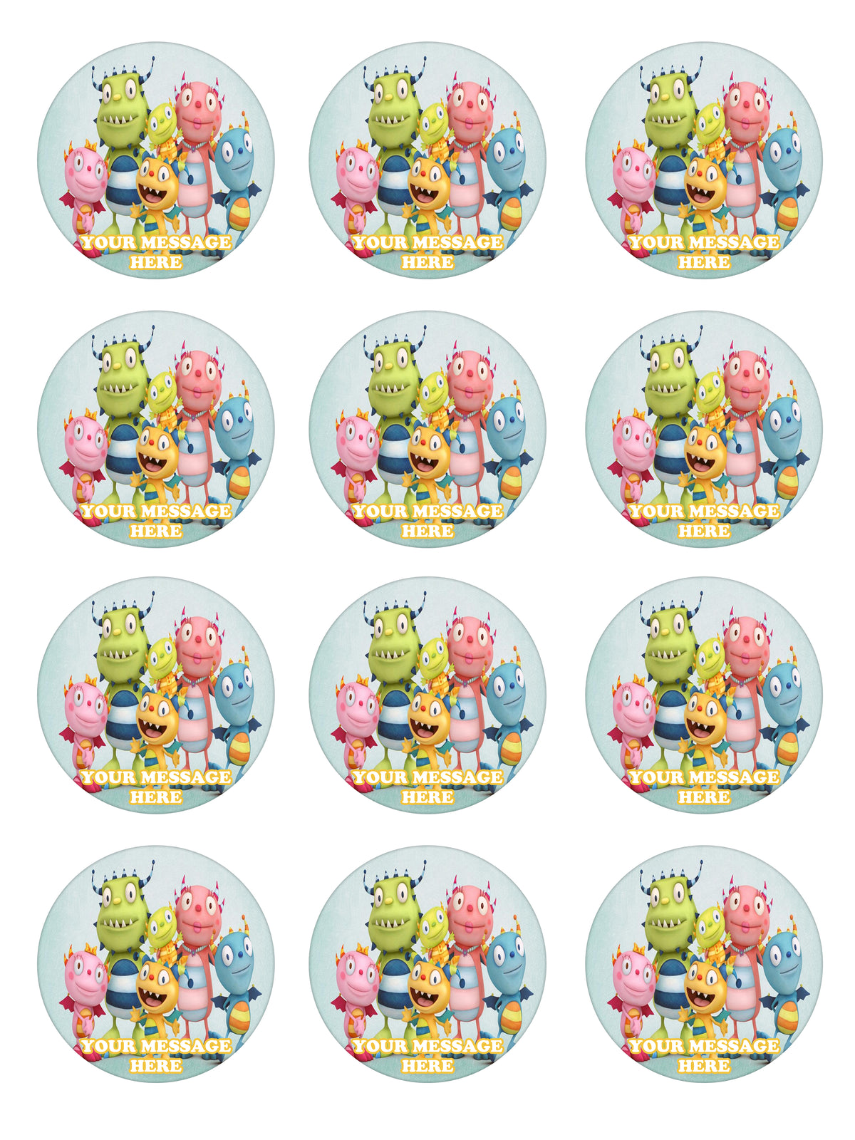 Henry Hugglemonster Edible Cupcake Toppers (12 Images) Cake Image Icing Sugar Sheet