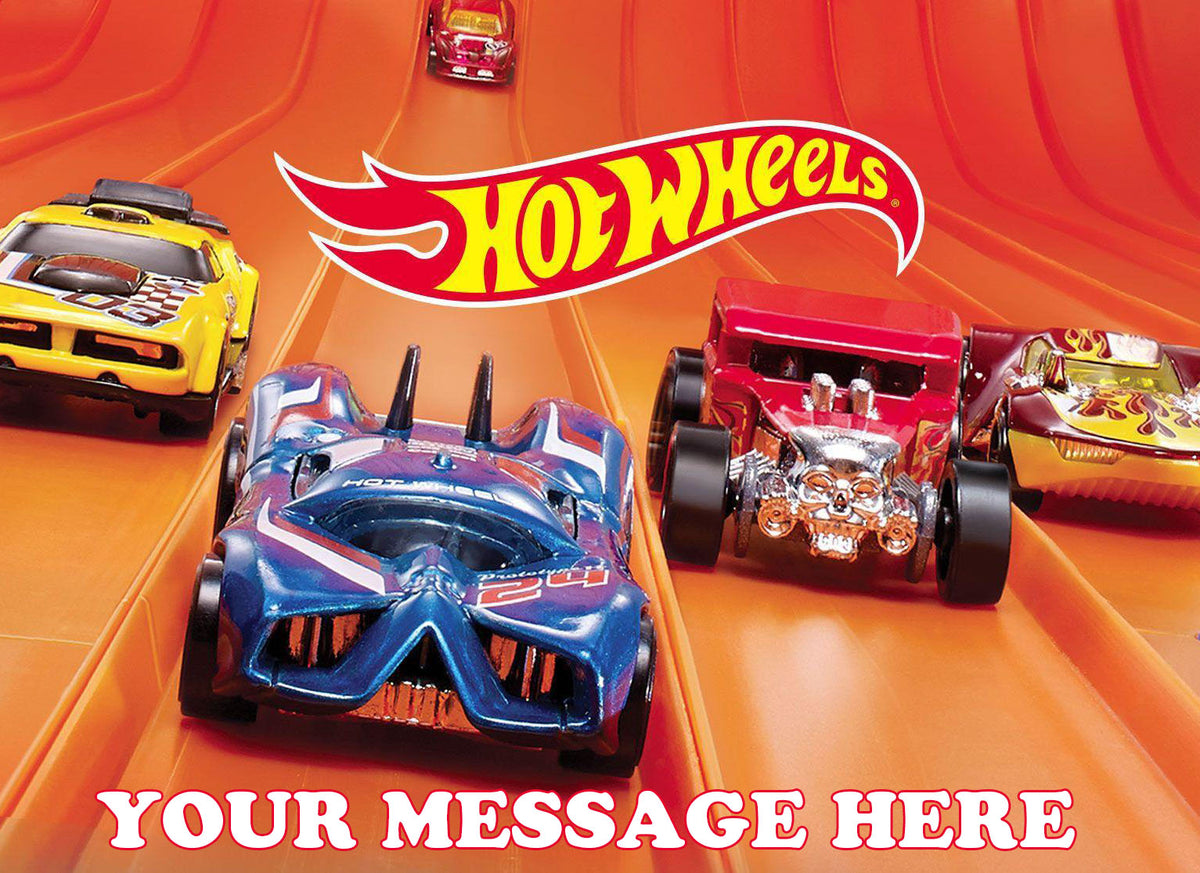 Hot Wheels Edible Image Cake Topper Personalized Birthday Sheet Decoration Custom Party Frosting Transfer Fondant