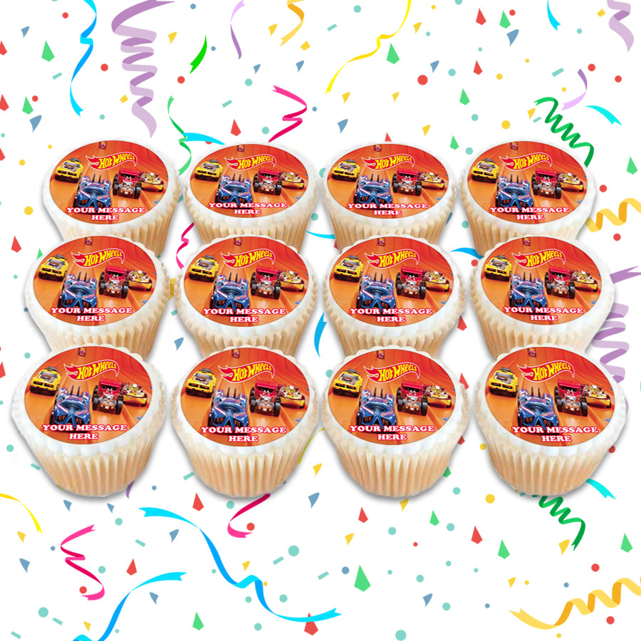 Hot Wheels Edible Cupcake Toppers (12 Images) Cake Image Icing Sugar Sheet