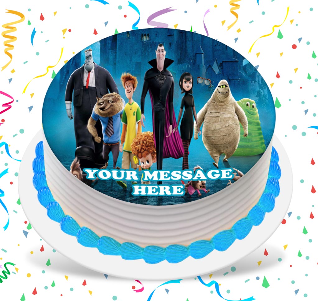 Hotel Transylvania Edible Image Cake Topper Personalized Birthday Sheet Custom Frosting Round Circle