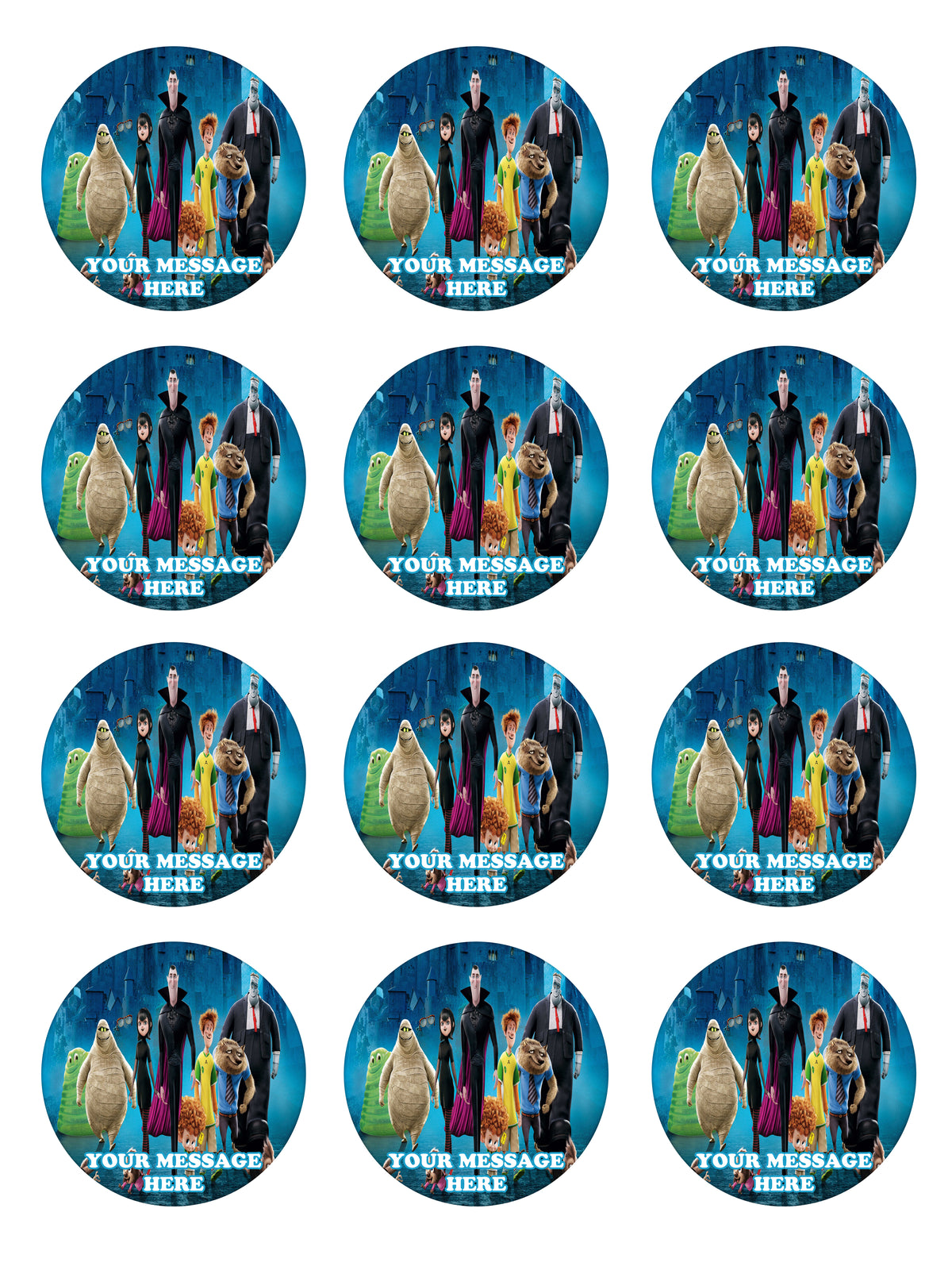 Hotel Transylvania Edible Cupcake Toppers (12 Images) Cake Image Icing Sugar Sheet