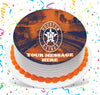 Houston Astros Edible Image Cake Topper Personalized Birthday Sheet Custom Frosting Round Circle