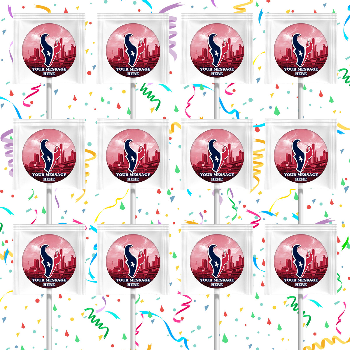 Houston Texans Lollipops Party Favors Personalized Suckers 12 Pcs