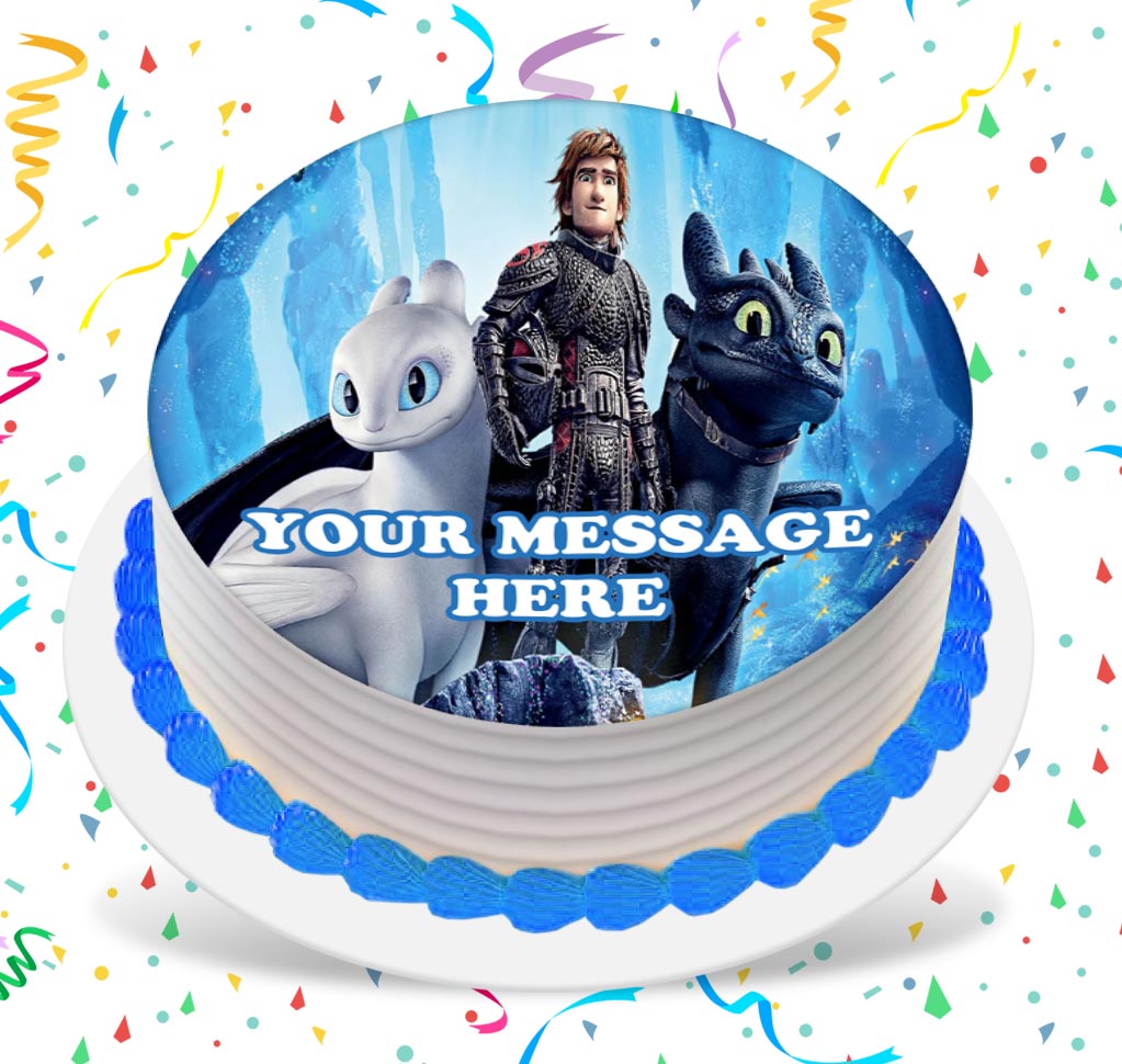 How To Train Your Dragon Edible Image Cake Topper Personalized Birthday Sheet Custom Frosting Round Circle